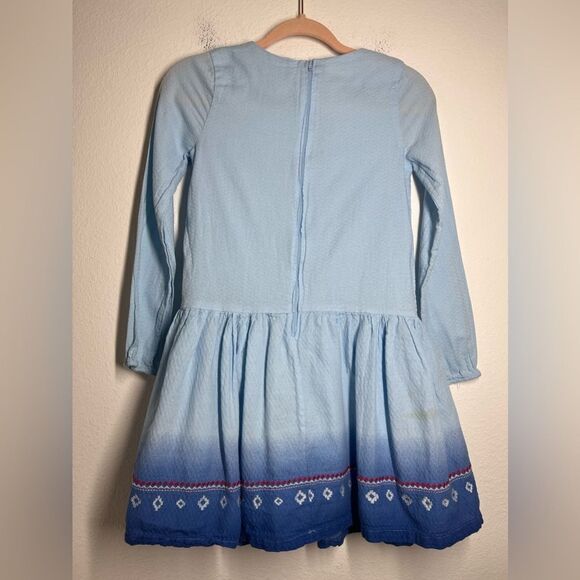 Disney - Girls Long sleeve Elana Dress Lined Size 11/12 Light Blue Embroidered - Picture 3 of 16